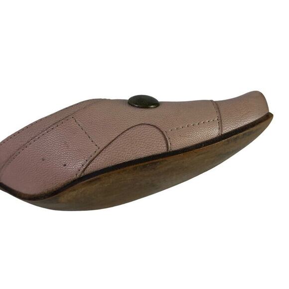 Joe Sanchez Womens Blush Leather Pumps Studded Chunky Heels Point Toe Shoes 40/9 - Picture 2 of 16